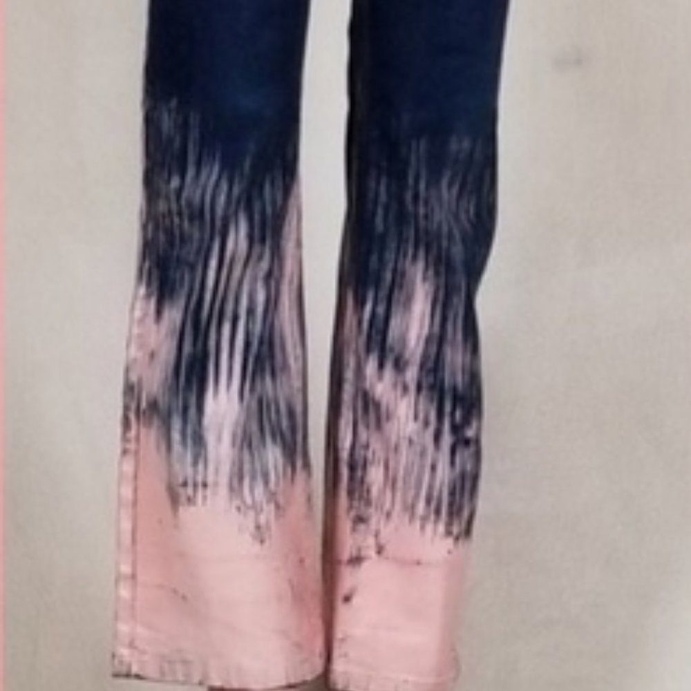 Maurice Malone Collection NEW Hand-Painted Unique JEANS Navy Pink Women's 🎉HP🎉 - Picture 15 of 15